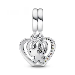 Pandora Charm Pendant Séparable Cœurs et Pièces de Puzzle de l’Amitié | Femme Charms