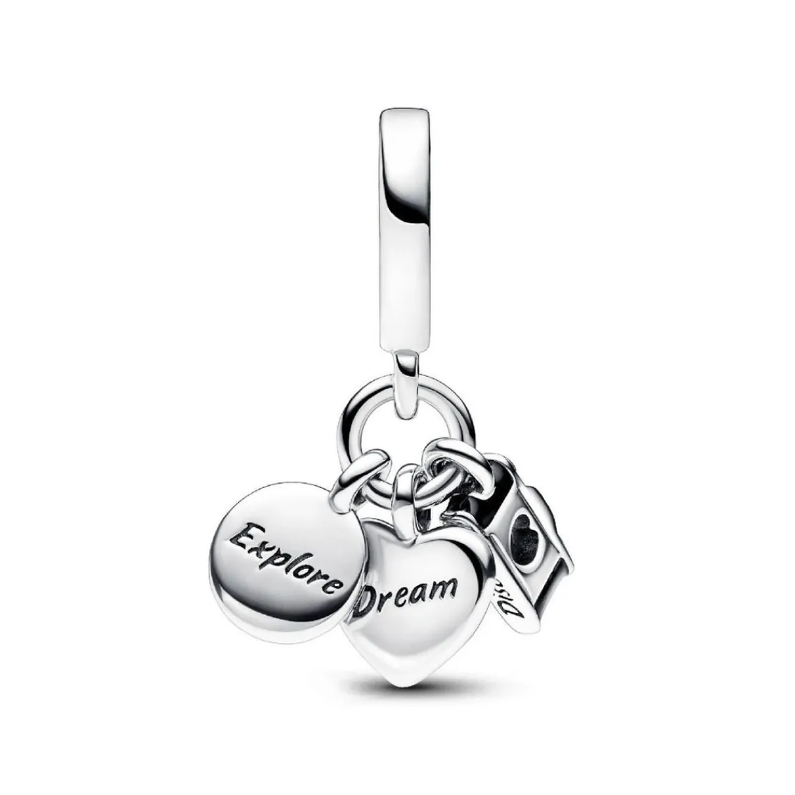 Pandora Charm Pendant Triple Appareil Photo, Cœur et Boussole | Femme Charms