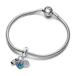 Pandora Charm Pendant Triple Appareil Photo, Cœur et Boussole | Femme Charms
