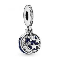 Pandora Charm pendentif Moments lune et ciel bleu | Femme Charms