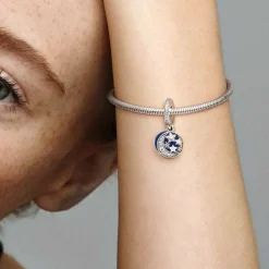 Pandora Charm pendentif Moments lune et ciel bleu | Femme Charms