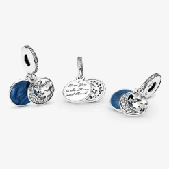 Pandora Charm pendentif Moments lune et ciel bleu | Femme Charms