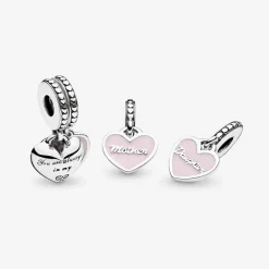 Pandora Charm pendentif Moments avec cœurs mère et fille | Femme Charms