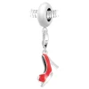 So Charm Bijoux Charm perle chaussure rouge orné de cristaux Swarovski par SC Crystal Paris® BEA0044+CH0447-argent | Femme Charms