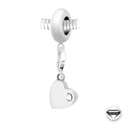 So Charm Bijoux Charm perle Coeur orné de cristaux Swarovski par SC Crystal Paris® BEA0044+CH0211-argent | Femme Charms