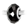 So Charm Bijoux Charm perle cristal noir à facettes et acier par SC Crystal BEA0266 | Femme Charms