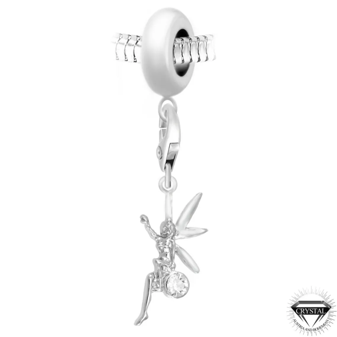 So Charm Bijoux Charm perle Fée orné de cristaux Swarovski par SC Crystal Paris® BEA0044+CH0276-argent | Femme Charms