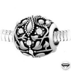 So Charm Bijoux Charm perle ornemental orné de cristaux et acier par SC Crystal BEA0057 | Femme Charms