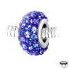 So Charm Bijoux Charm perle pavé de cristaux bleus et acier par SC Crystal BEA0034 | Femme Charms