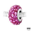So Charm Bijoux Charm perle pavé de cristaux roses et acier par SC Crystal BEA0029 | Femme Charms