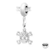 So Charm Bijoux Charm perle Tête de Mort orné de cristaux Swarovski par SC Crystal Paris® BEA0044+CH0120-argent | Femme Charms