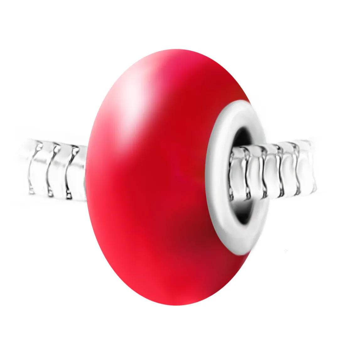 So Charm Bijoux Charm perle verre rouge et acier par SC Crystal BEA0001 | Femme Charms