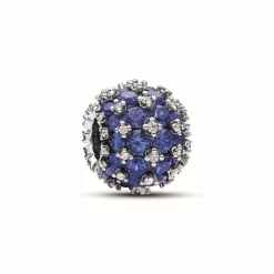Pandora Charm Rond Pavé Scintillant Bleu | Femme Charms