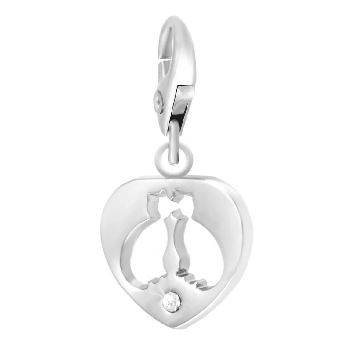 So Charm Bijoux Charms Et Perles So Charm - CH0462-ARGENT - Charm Coeur Chat | Femme Charms
