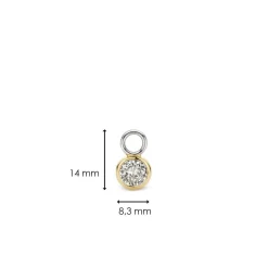Ti Sento Charms et perles 9180ZY-H - Argent, plaqué or | Femme Boucles D'Oreilles