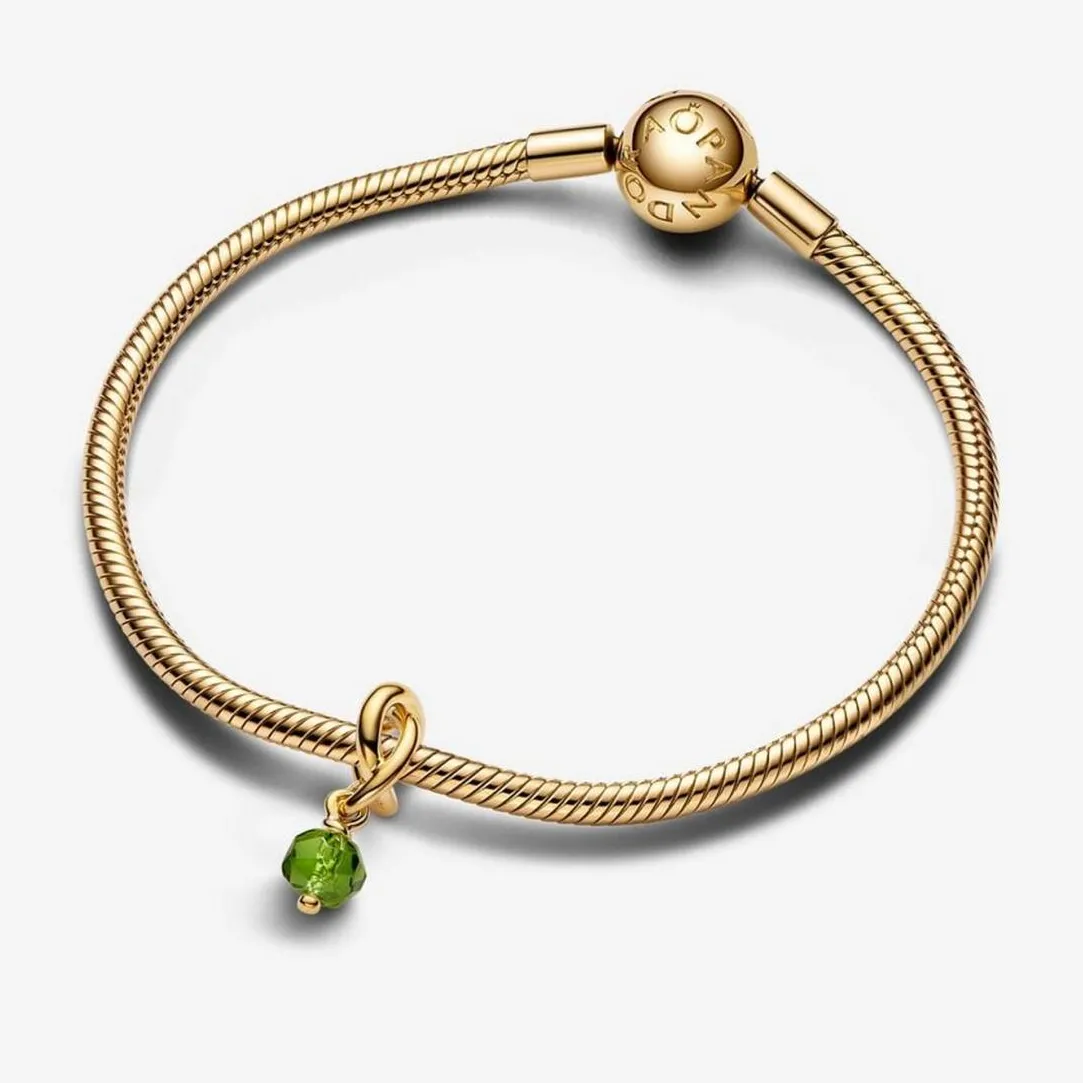Pandora Charms Pendant Doré avec cristal vert printemps | Femme Charms
