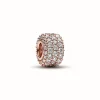 Pandora Charm Triple Rang Pavé Scintillant - Moments Doré Rose | Femme Charms