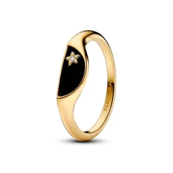 Pandora Chevalière Demi-Lune Résine Façon Émail ME Doré | Femme Bague