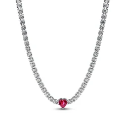 Pandora Choker avec Pendentif Halo Cœur | Femme Collier Et Pendentif