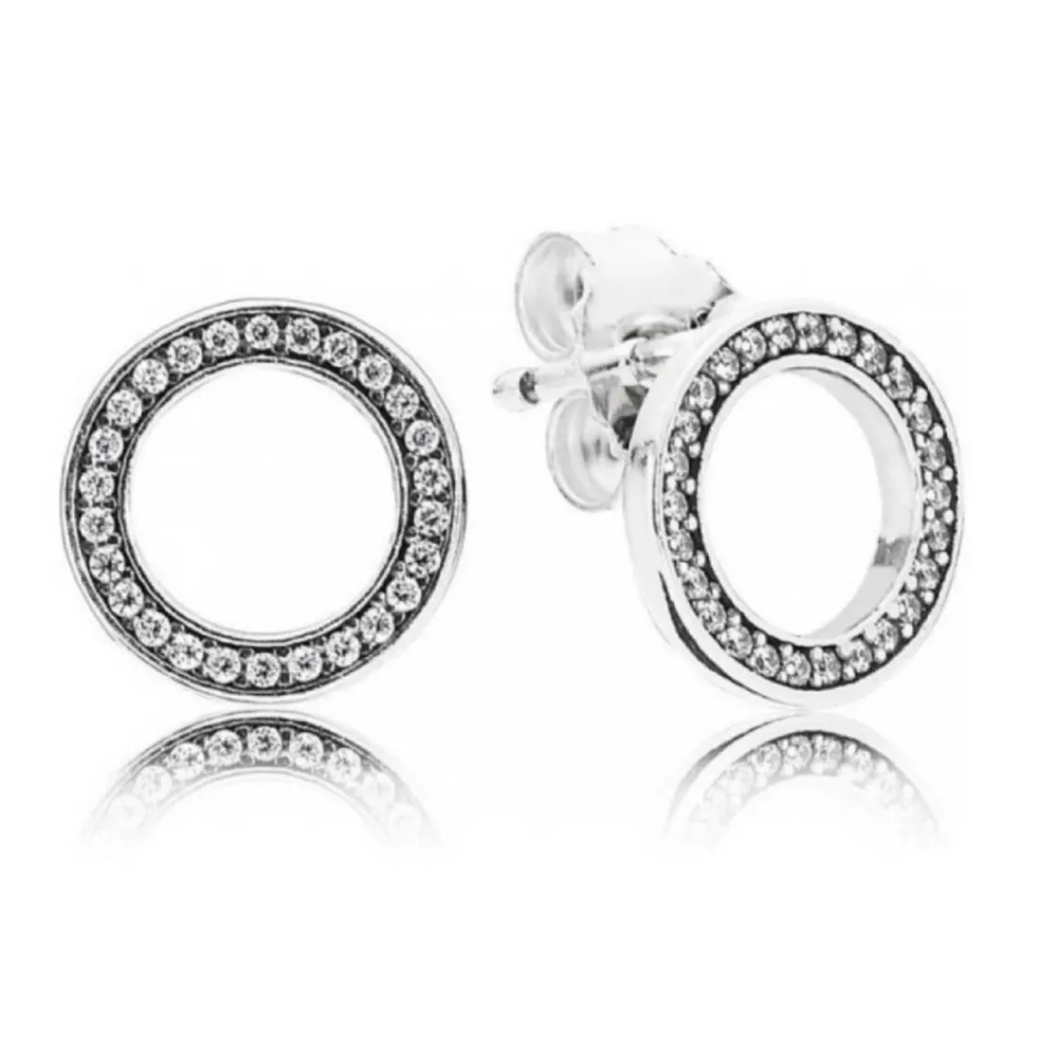 Pandora Clous d'Oreilles Cercles Scintillants Signature Argent 925/1000ᵉ | Femme Boucles D'Oreilles