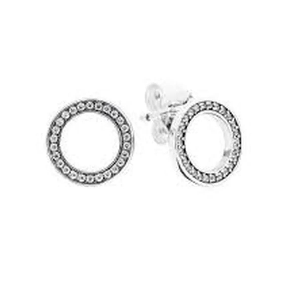 Pandora Clous d'Oreilles Cercles Scintillants Signature Argent 925/1000ᵉ | Femme Boucles D'Oreilles