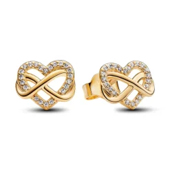 Pandora Clous d’Oreilles Cœur de l’Infini Scintillant | Femme Boucles D'Oreilles