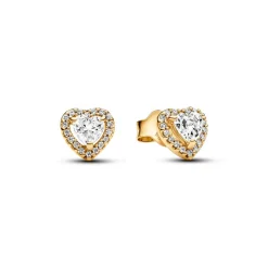 Pandora Clous d’Oreilles Cœur Surélevé Scintillant | Femme Boucles D'Oreilles