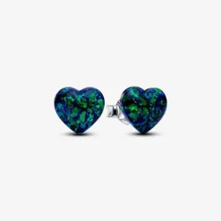 Pandora Clous d’Oreilles Cœur Vert Opalescent | Femme Boucles D'Oreilles