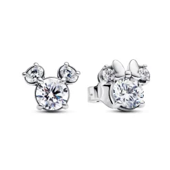Pandora Clous d’Oreilles Disney Mickey et Minnie Scintillants | Femme Boucles D'Oreilles