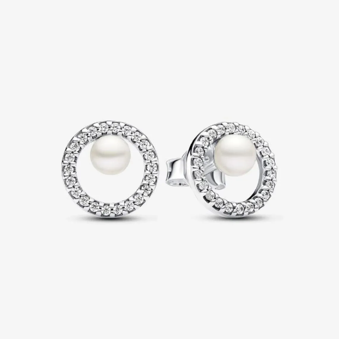 Pandora Clous d’Oreilles Halo Pavé et Perle de Culture | Femme Boucles D'Oreilles