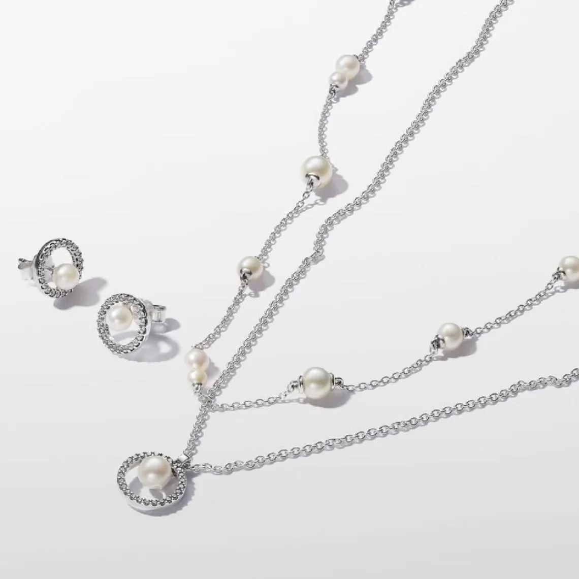 Pandora Clous d’Oreilles Halo Pavé et Perle de Culture | Femme Boucles D'Oreilles