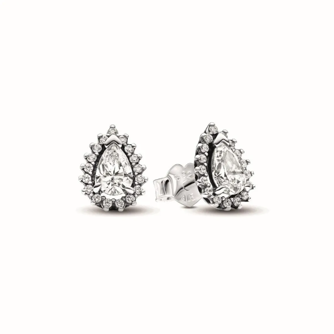 Pandora Clous d’Oreilles Halo Poire Scintillant | Femme Boucles D'Oreilles