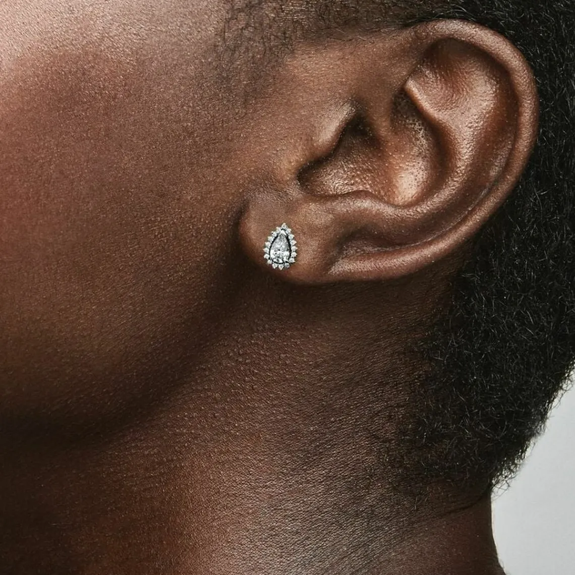Pandora Clous d’Oreilles Halo Poire Scintillant | Femme Boucles D'Oreilles