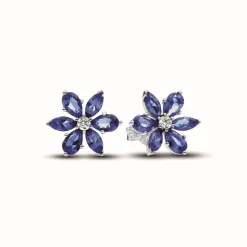 Pandora Clous d'Oreilles Herbier Scintillant Bleu | Femme Boucles D'Oreilles