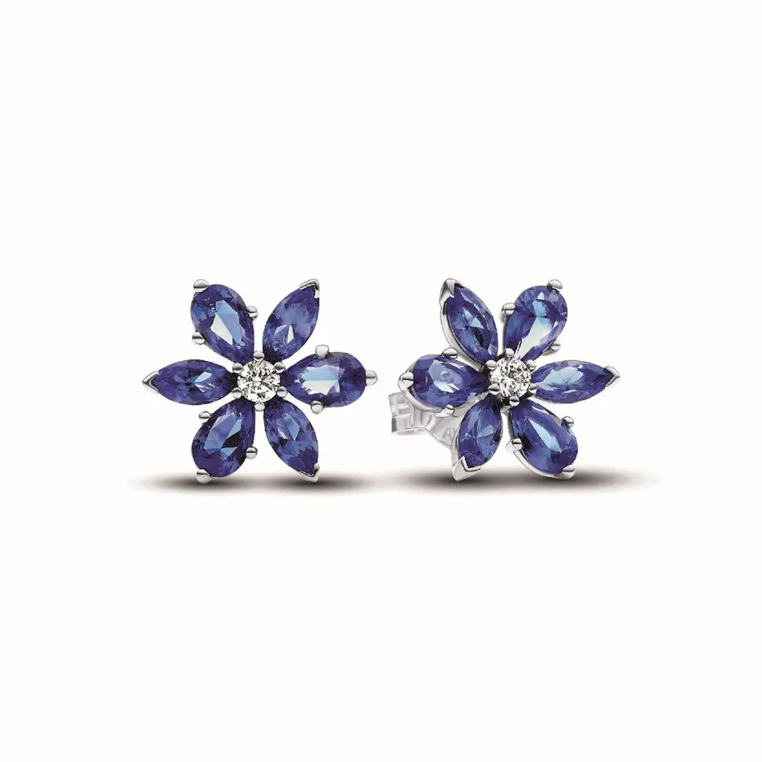 Pandora Clous d'Oreilles Herbier Scintillant Bleu | Femme Boucles D'Oreilles