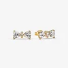 Pandora Clous d’Oreilles Nœud Scintillant Doré | Femme Boucles D'Oreilles