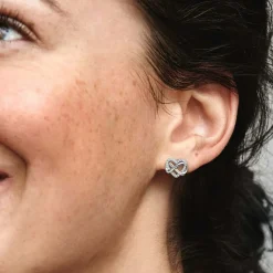Pandora Clous d’Oreilles Moments - Cœur de l’Infini Scintillant | Femme Boucles D'Oreilles
