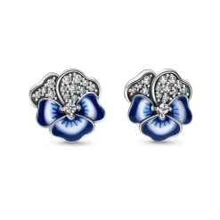 Pandora Clous d’Oreilles - Pensée Bleue | Femme Boucles D'Oreilles