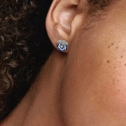 Pandora Clous d’Oreilles - Pensée Bleue | Femme Boucles D'Oreilles