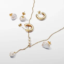 Pandora Clous d’Oreilles Perle de Culture Baroque | Femme Boucles D'Oreilles