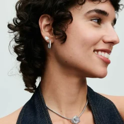 Pandora Clous d’Oreilles Rose Épanouie Blanche | Femme Boucles D'Oreilles