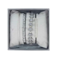 Les Interchangeables Coffret A54388 - Strass Box Jonc Fil Gris Femme | Femme Bracelet