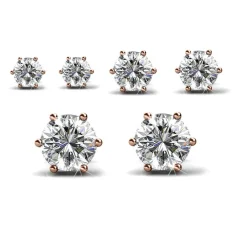 MYC-Paris Coffret Trinity 3 Paires de Boucles D'oreilles Or Rose | Femme Boucles D'Oreilles