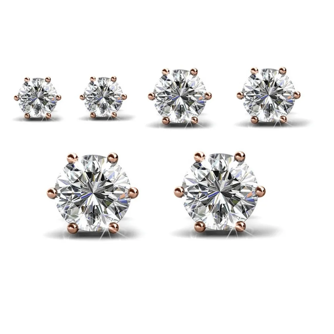 MYC-Paris Coffret Trinity 3 Paires de Boucles D'oreilles Or Rose | Femme Boucles D'Oreilles
