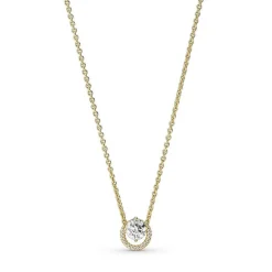 Pandora Collier avec Pendentif Timeless - Halo Rond Scintillant | Femme Collier Et Pendentif
