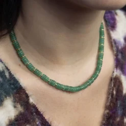 Sloya Collier Blima en pierres Aventurine | Femme Collier Et Pendentif