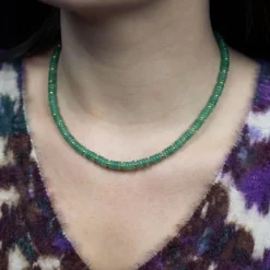 Sloya Collier Blima en pierres Aventurine | Femme Collier Et Pendentif