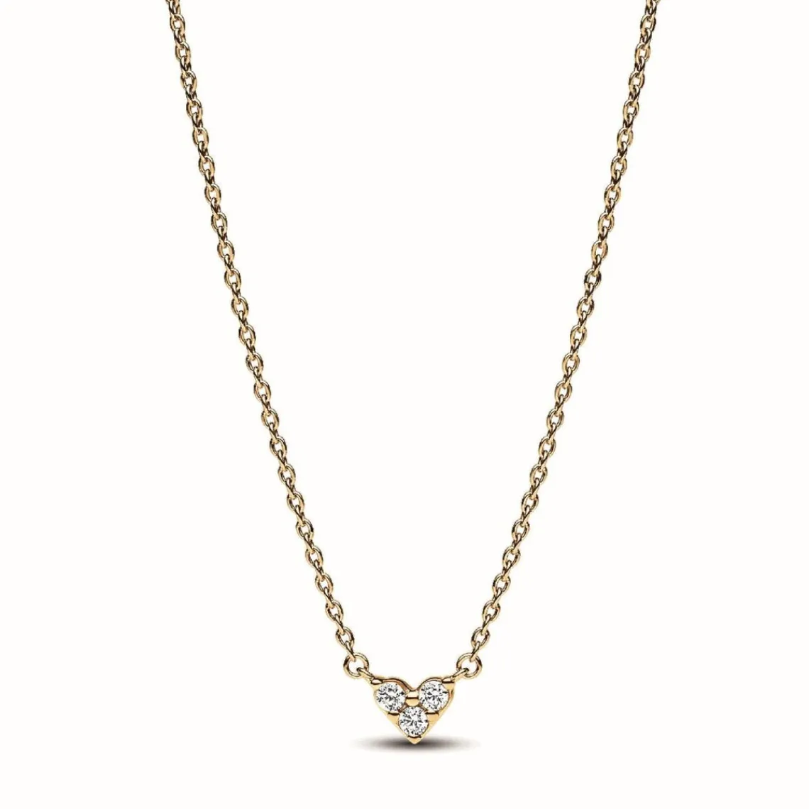 Pandora Collier Cœur Trois Pierres - Timeless Doré | Femme Collier Et Pendentif