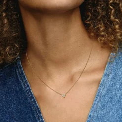Pandora Collier Cœur Trois Pierres - Timeless Doré | Femme Collier Et Pendentif