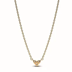 Pandora Collier Cœur Trois Pierres - Timeless Doré | Femme Collier Et Pendentif